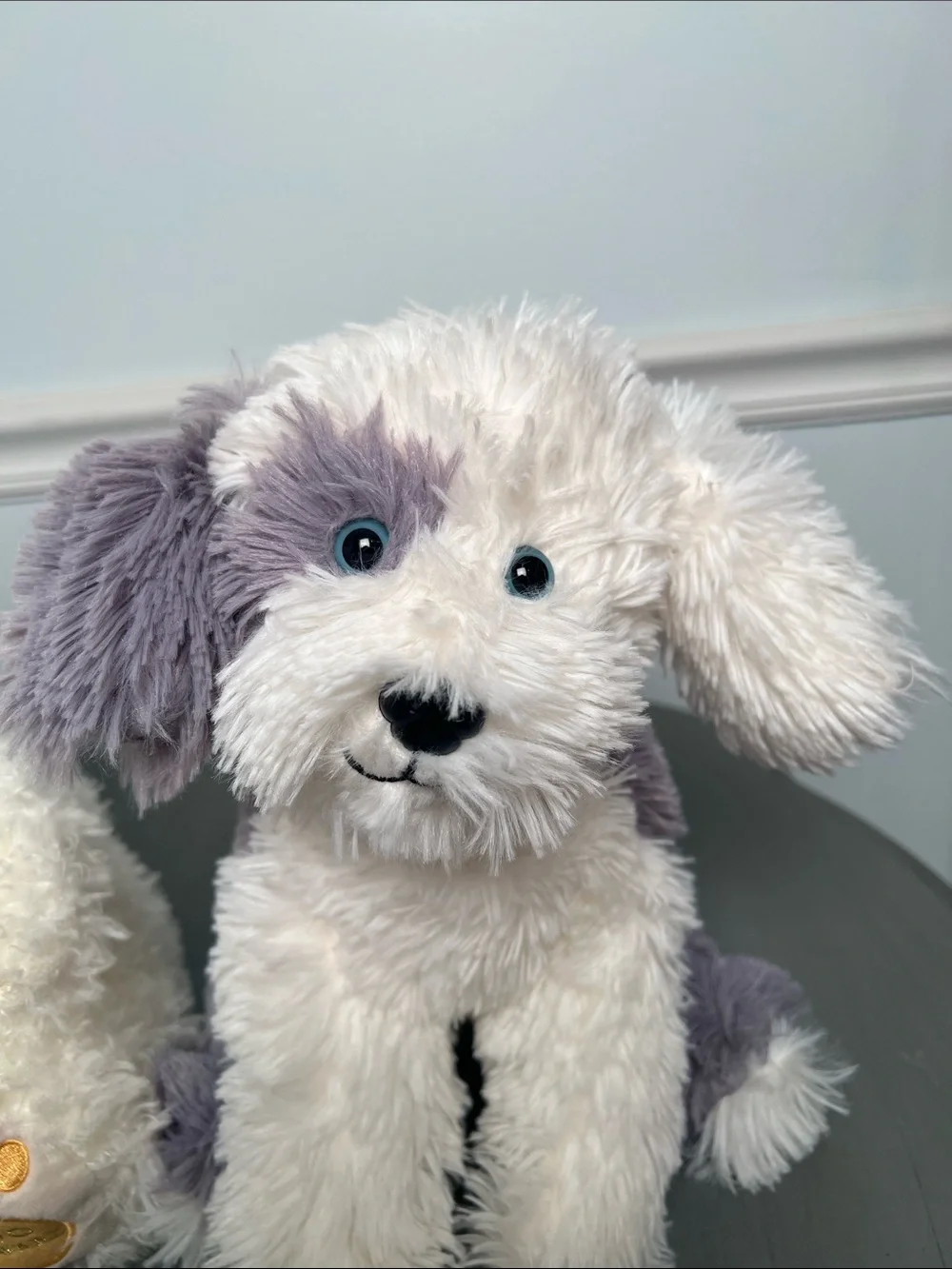 F.A.O Schwartz. Plush Bunny & Puppy Set - Cream Bunny with Bow, White Gray Puppy